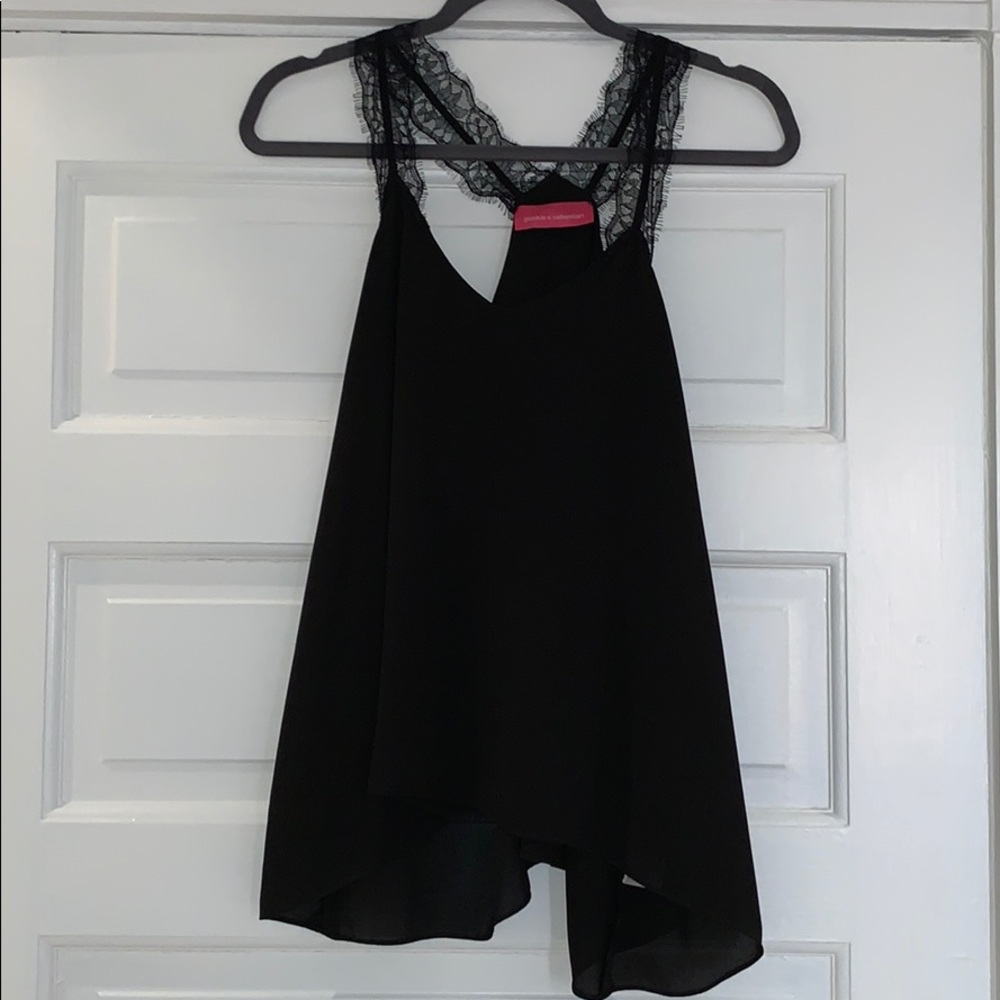 Pookie and Sebastian - black swing tank w lace - M